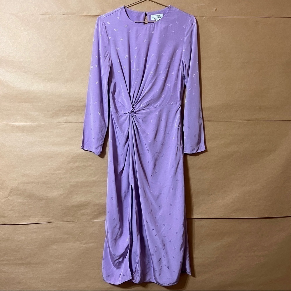 & Other Stories | Paisley Print Twist Knot Midi Dress Lilac Jacquard Size 2